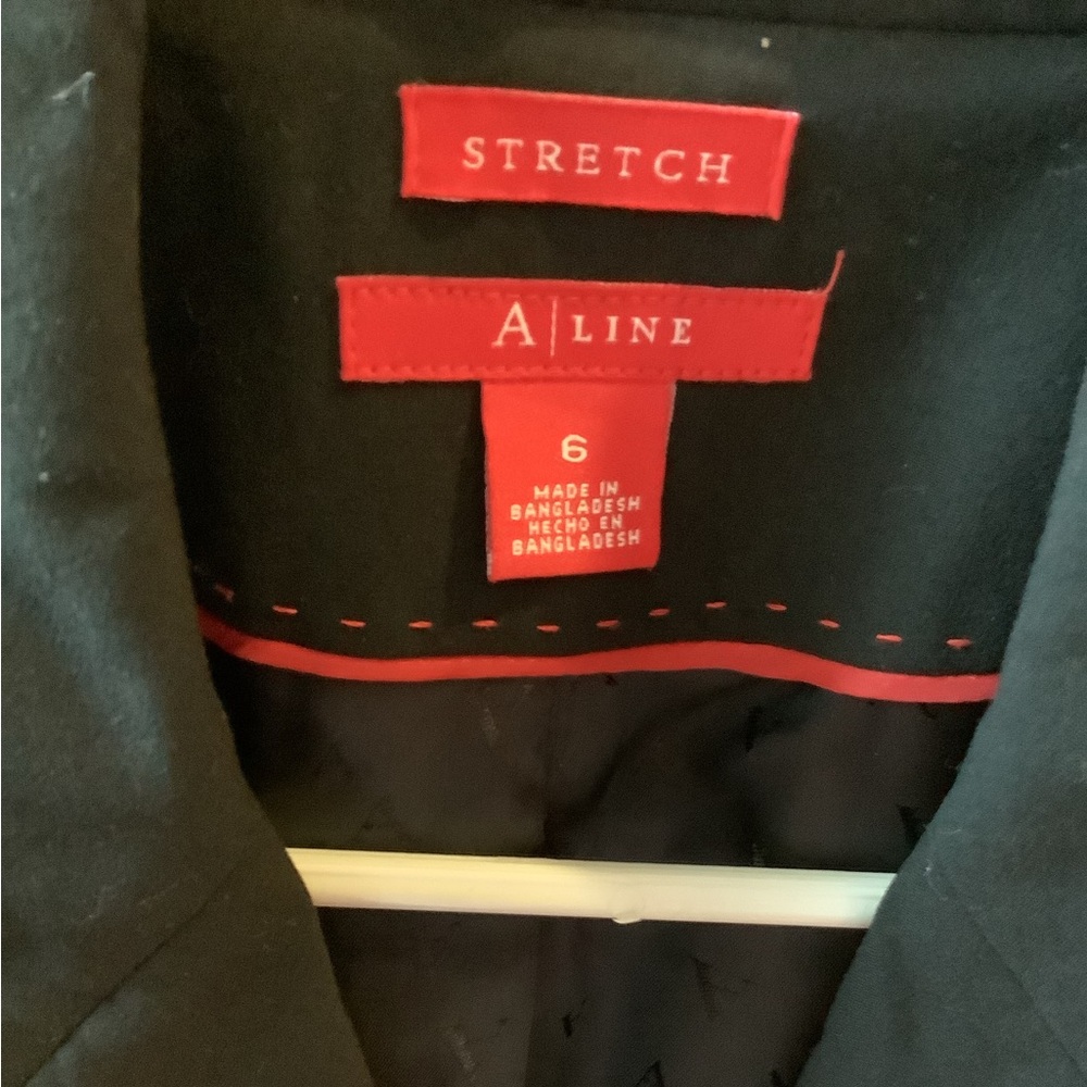 Solid Black Tailored Blazer, Suit Jacket, Size 6 - image 3